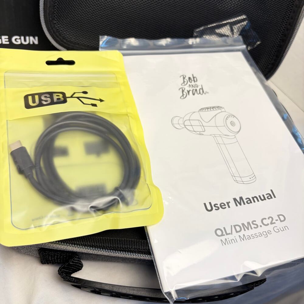 Bob & Brad C2 Mini Massage Gun, 5 heads, 5 speeds. New in open box. - Picture 3 of 5